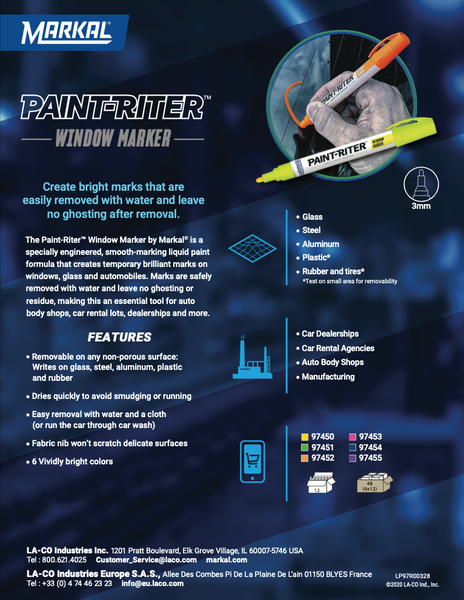 Sales Sheet Paint-Riter Window Marker