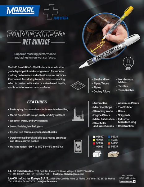 Sales Sheet-Paint-Riter+ Wet Surface Markers